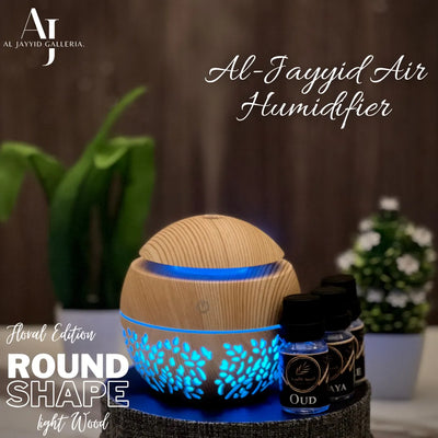 ROUND SHAPE (Floral-Edition) Air Humidifier with 3 Free Fragrances | Oud, Sabaya, Desire.