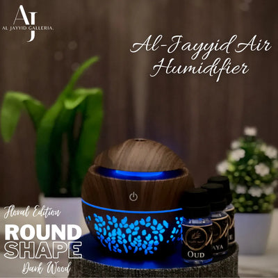 ROUND SHAPE (Floral-Edition) Air Humidifier with 3 Free Fragrances | Oud, Sabaya, Desire.