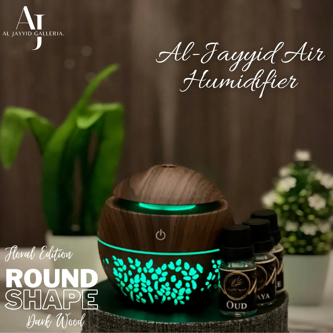 ROUND SHAPE (Floral-Edition) Air Humidifier with 3 Free Fragrances | Oud, Sabaya, Desire.