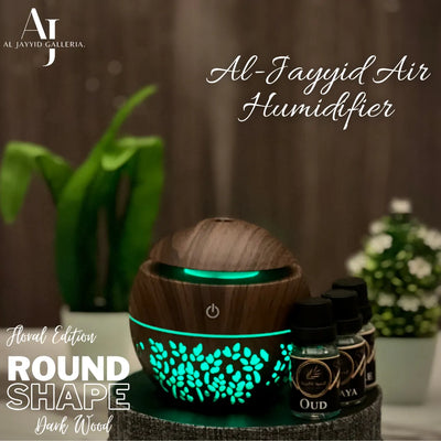 ROUND SHAPE (Floral-Edition) Air Humidifier with 3 Free Fragrances | Oud, Sabaya, Desire.