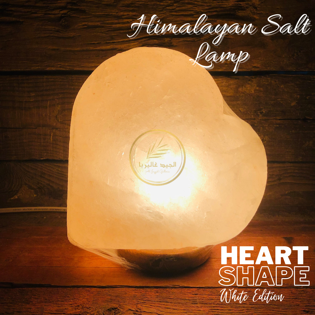 B. Al Jayyid Himalayan Salt Lamp (HEART SHAPE-White Edition) | Home Decor | Home Decorations | Electric Lamps | Natural Lamps.