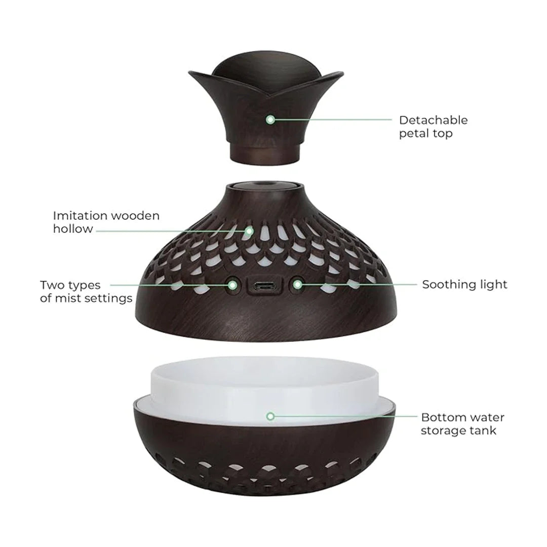 Flower Shape Air Humidifier || Flower (DarkWood)