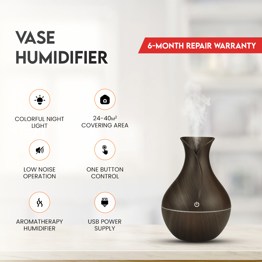 Vase Shape Air Humidifier | Vase (DarkWood)