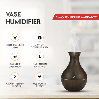 Vase Shape Air Humidifier | Vase (DarkWood)